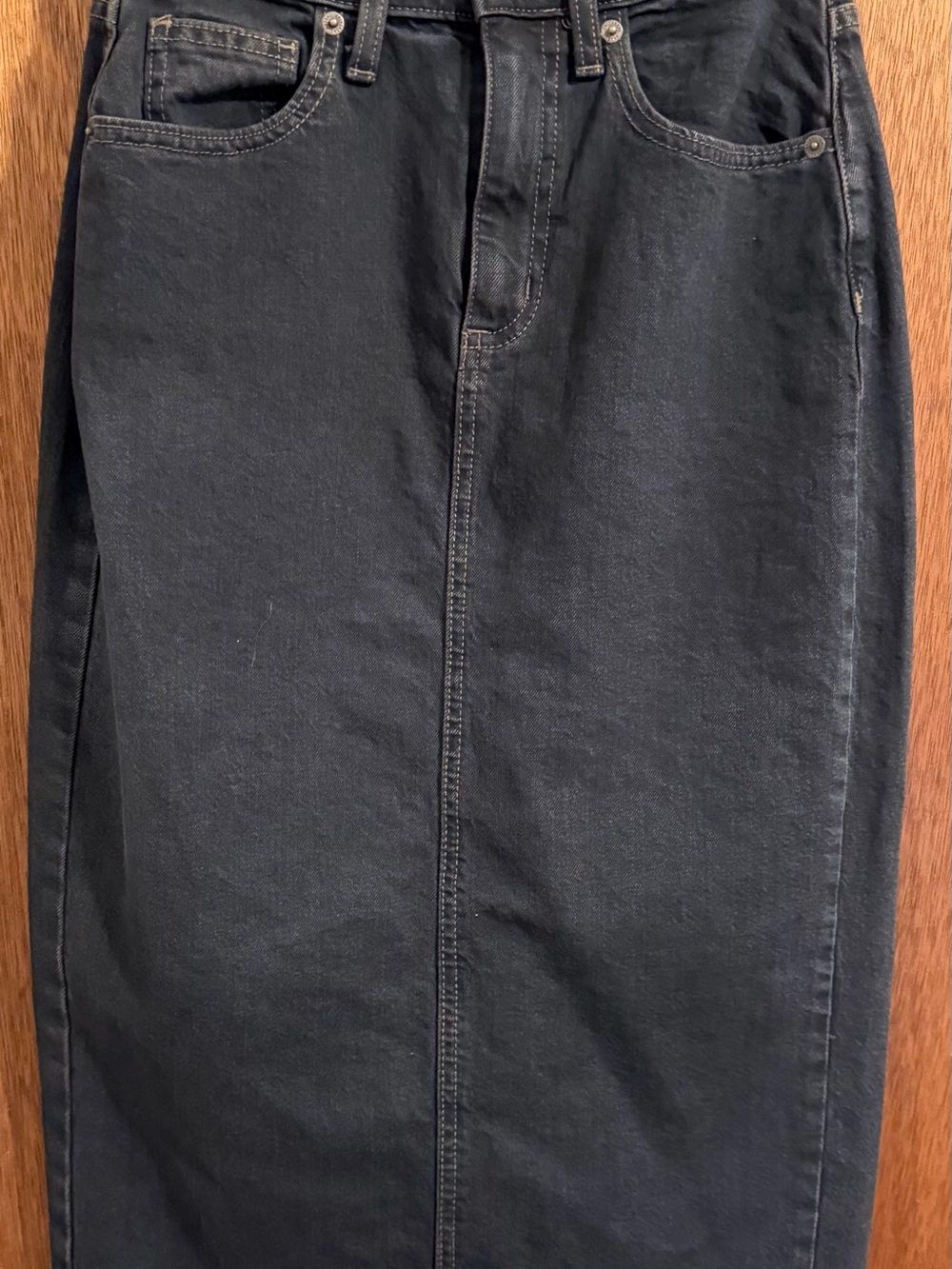 Universal Thread Black Midi Denim Skirt